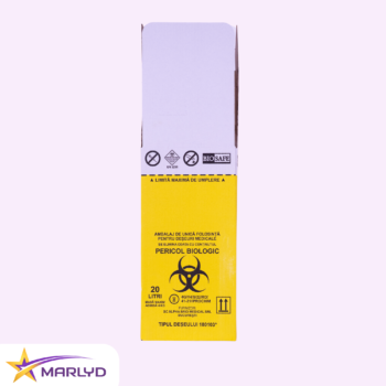 Cutii carton 20 L pentru incinerare cu sac galben inclus BIOSAFE